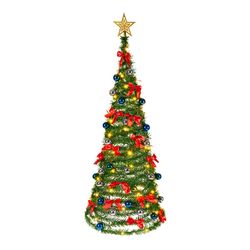 Umělý vánoční stromek pop-up, modro/stříbrný, 120 cm