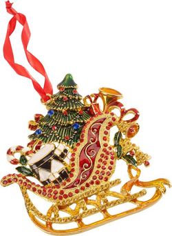 Villeroy & Boch Winter Collage Accessoires kovová závěsná dekorace, sáně, 12 cm