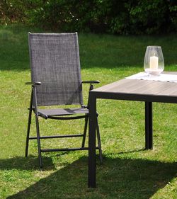 Skládací zahradní židle z hliníku a textilenu
