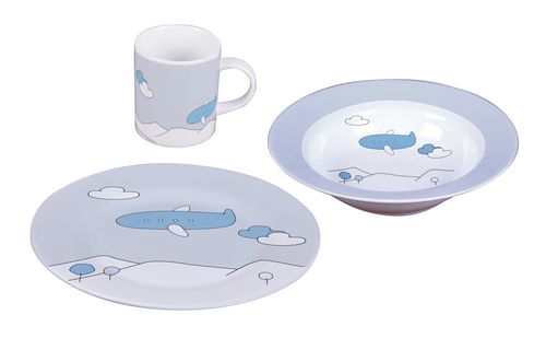 Sambonet Blue Plane sada dětského porcelánu, 3 ks