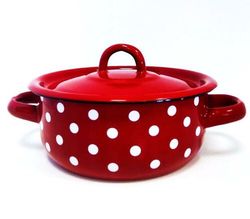 Toro Smaltovaný hrnec s poklicí Puntík, 1,5 l,