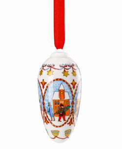 Rosenthal Porcelánová šiška na stromeček, Vánoční trh, 8,5 cm 02262-727252-27826