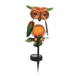 Solární lampa Owl zelená, 12 x 6 x 54 cm