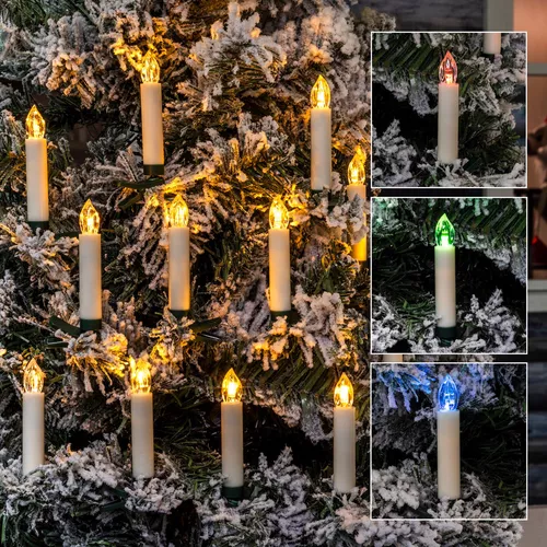 Bezdrátové svíčky na stromeček, 15 ks, se změnou barvy