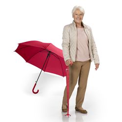 Samostatně stojící deštník s odkapávačem, červený