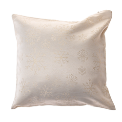 Vánoční Povlak na polštář voděodolný Vločky zlatá, 40 x 40 cm