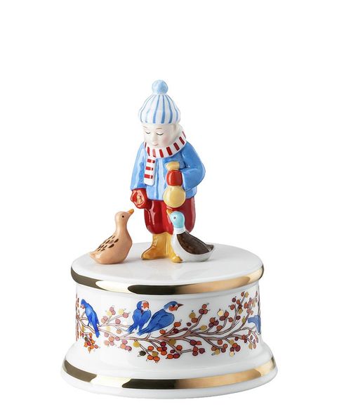 Rosenthal Vánoční hrací skříňka malá, motiv Dítě, Vánoční dárky, Ø 9 cm