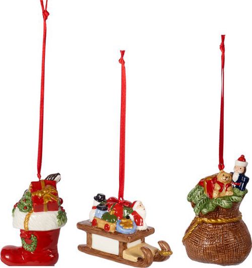 Villeroy & Boch Nostalgic Ornaments vánoční závěsná dekorace, dárky, 3 ks