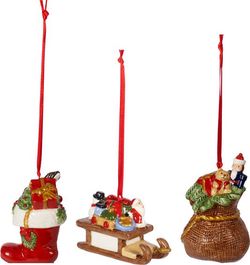 Villeroy & Boch Nostalgic Ornaments vánoční závěsná dekorace, dárky, 3 ks
