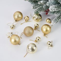 4Home Sada vánočních ozdob Merry&Bright, 42 ks, zlatá