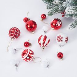 Sada vánočních ozdob Merry&Bright, 44 ks, červeno-bílá