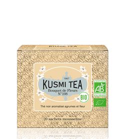 Porcovaný bio organický černý čaj Kusmi Tea Bouquet of Flowers N°108, 20 sáčků (40 g)