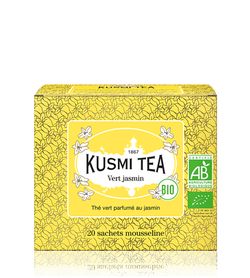 Porcovaný bio organický zelený čaj Kusmi Tea Green tea with Jasmine, 20 sáčků
