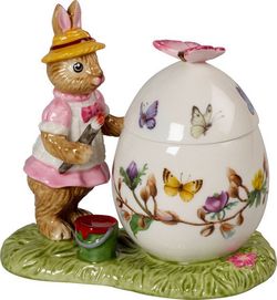 Villeroy & Boch Bunny Tales porcelánová dóza ve tvaru kraslice se zaječicí Annou