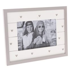 Dřevěný fotorámeček So much hearts bílá, 22 x 17 cm