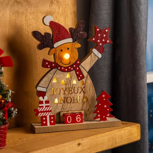 LED Dřevěný kalendář Sob