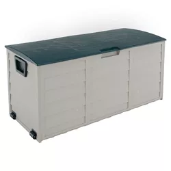 Zahradní úložný box, šedá/zelená, KORTEZ