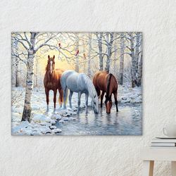 Weltbild Diamantové malování Koně u vody