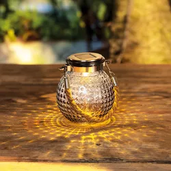 Solární závěsná skleněná lampa
