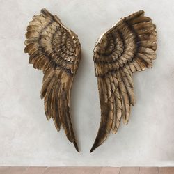 Nástěnná dekorace andělská křídla, barva zlatá