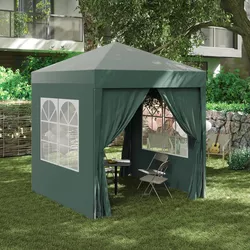 Zahradní skládací altán s okny, zelený, 2 x 2 m