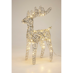 Vánoční svítící sob Silver, 37 x 24 cm, 30 micro LED, na baterie