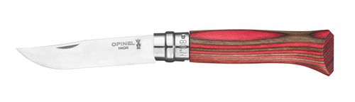 OPINEL zavírací nůž N°08, rukojeť finská bříza, 8,5 cm, červená
