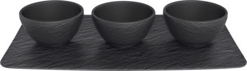 Villeroy & Boch Manufacture Rock sada misek na dip s podnosem