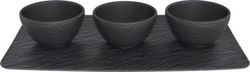 Villeroy & Boch Manufacture Rock sada misek na dip s podnosem