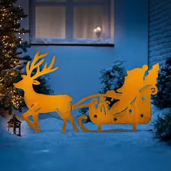 Zahradní zápich Santa Claus na saních