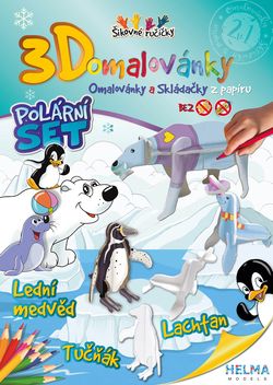 3d omalovánky - polární svět: medvěd, lachtan a tučňák