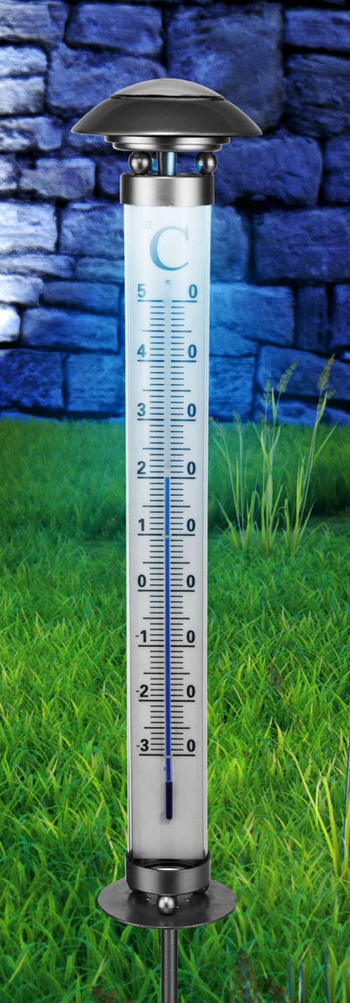 Zahradní solární teploměr se zápichem