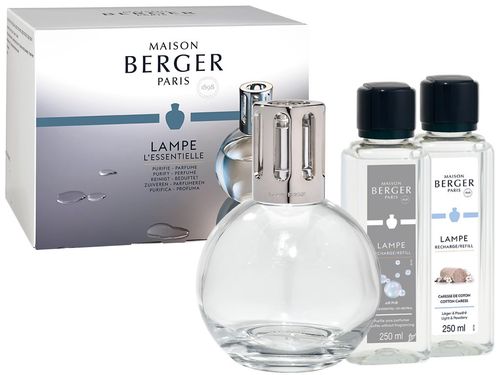 Maison Berger Paris dárková sada: katalytická lampa Essential Round + Bavlněná péče, 250 ml + So Neutral 250 ml
