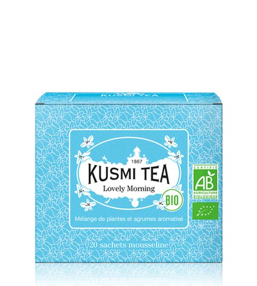 Porcovaný bio organický zelený čaj s maté Kusmi Tea Lovely Morning, 20 sáčků (40 g)
