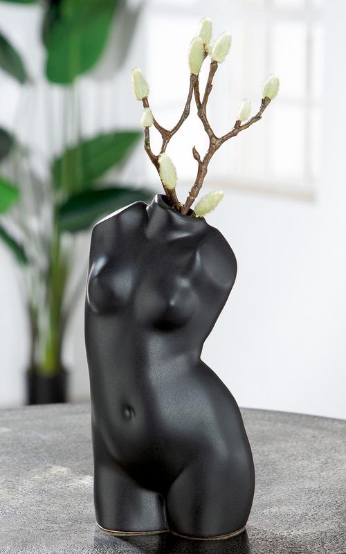 Keramická váza black lady, zakřivený tvar