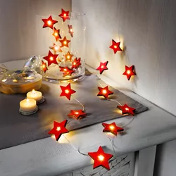 LED světelný řetěz Červené hvězdy