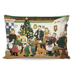 Matějovský Povlak na polštářek Deluxe Josef Lada U vánočního stromku, 33 x 50 cm