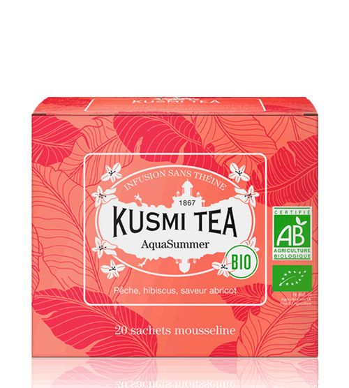 Sypaný bio organický bylinný čaj Kusmi Tea AquaSummer,  20 sáčků