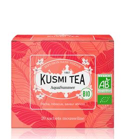 Sypaný bio organický bylinný čaj Kusmi Tea AquaSummer,  20 sáčků