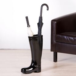Keramický stojan na deštníky bota černá