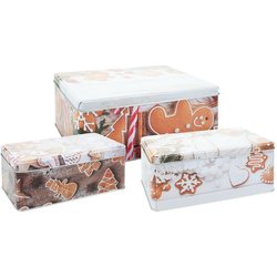 Sada 3 vánočních plechových dóz Cookies