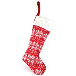 Vánoční textilní bota pletená, 45 cm, červená