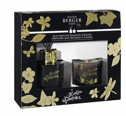 Maison Berger Paris dárková sada Duo Mini Lolita Lempicka: aroma difuzér s náplní 80 ml + vonná svíčka 80 g, černá