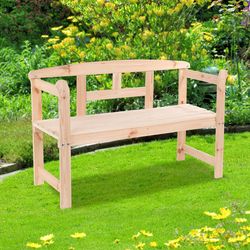 Dřevěná zahradní lavice, 118 x 45,5 x 78 cm