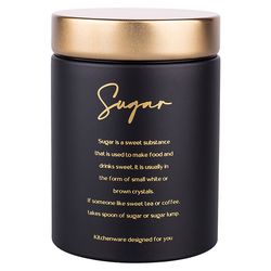 Altom Plechová dóza s víkem Sugar, černá,