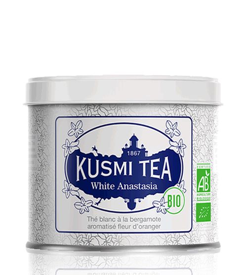 Sypaný bio organický bílý čaj Kusmi Tea White Anastasia, 90 g