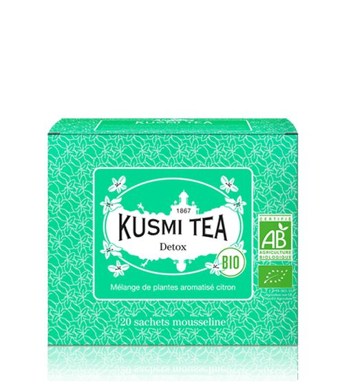 Porcovaný bio organický bylinný čaj Kusmi Tea Detox, 20 sáčků (44 g)