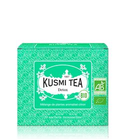 Porcovaný bio organický bylinný čaj Kusmi Tea Detox, 20 sáčků (44 g)