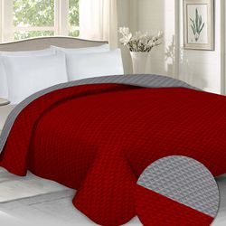 Domarex Přehoz na postel Laurine červená/šedá, 220 x 240 cm