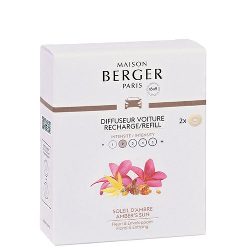 Maison Berger Paris keramická náplň vůně do auta Ambrové slunce, 2 ks